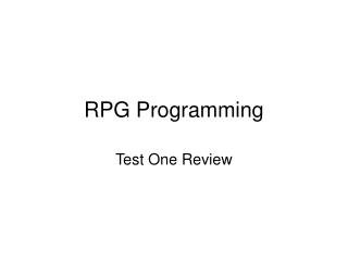 RPG Programming
