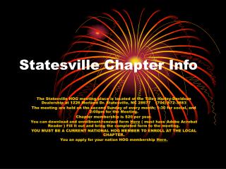 Statesville Chapter Info