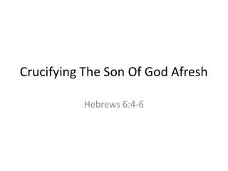 Crucifying The Son Of God Afresh
