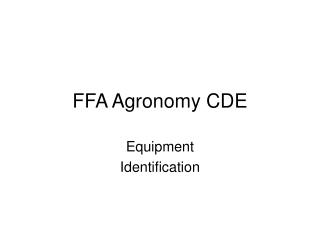FFA Agronomy CDE