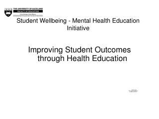 Student Wellbeing - Mental Health Education Initiative