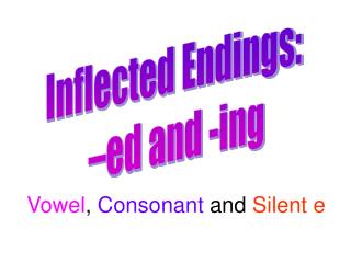 Inflected Endings: –ed and -ing