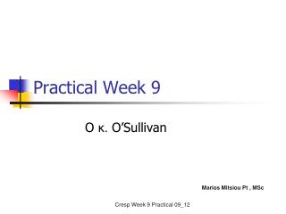 Practical Week 9