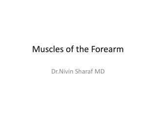 Muscles of the Forearm