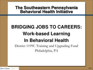 The Southeastern Pennsylvania Behavioral Health Initiative
