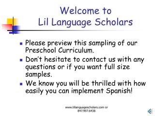 Welcome to Lil Language Scholars