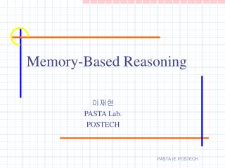 Memory-Based Reasoning