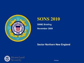 SONS 2010 SNNE Briefing November 2009 Sector Northern New England