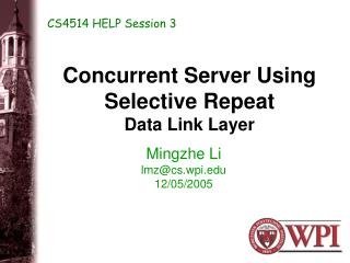 Concurrent Server Using Selective Repeat Data Link Layer
