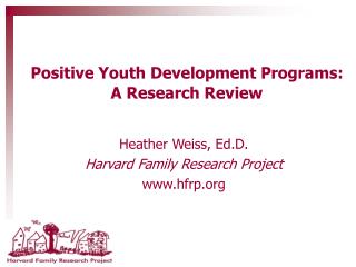 Positive Youth Development Programs: A Research Review