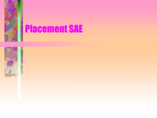 Placement SAE