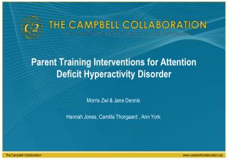 Parent Training Interventions for Attention Deficit Hyperactivity Disorder