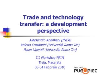 Trade and technology transfer: a development perspective