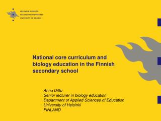 Anna Uitto Senior lecturer in biology education