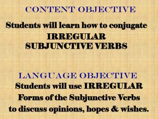 CONTENT Objective