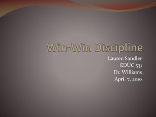 Win-Win Discipline