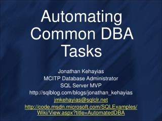 Automating Common DBA Tasks