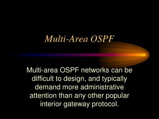 Multi-Area OSPF