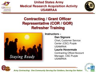 Contracting / Grant Officer Representative (COR / GOR) Refresher Training