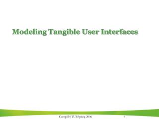 Modeling Tangible User Interfaces