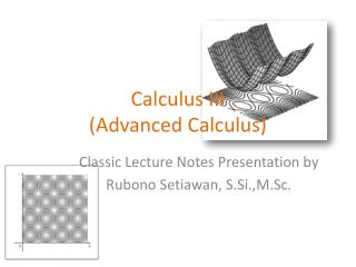 Calculus III (Advanced Calculus)