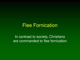 Flee Fornication