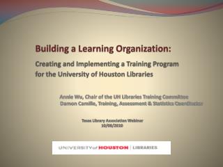 Annie Wu, Chair of the UH Libraries Training Committee