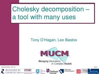 Cholesky decomposition – a tool with many uses