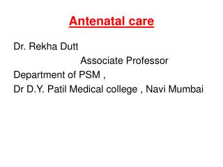 Antenatal care