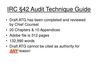 IRC § 42 Audit Technique Guide