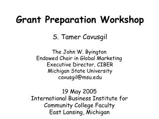 Grant Preparation Workshop