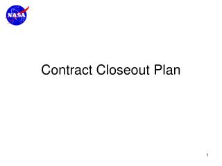 Contract Closeout Plan
