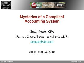 Mysteries of a Compliant Accounting System