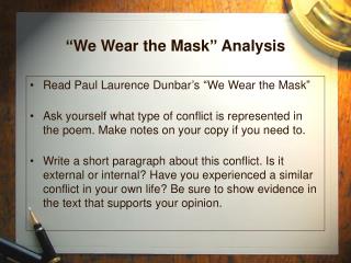 “We Wear the Mask” Analysis