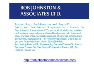 Accounting, Bookkeeping and Payroll Services, Tax Return Pre