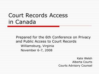 Court Records Access in Canada