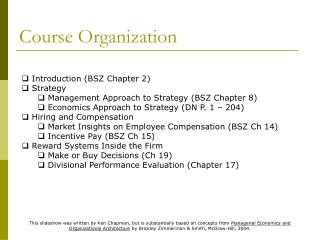 Course Organization