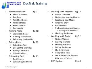 DocTrak Training