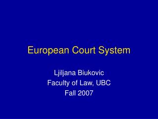 European Court System