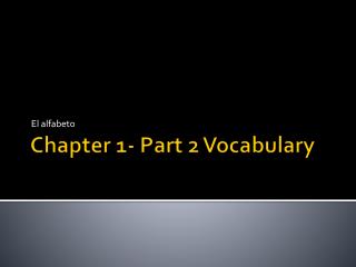 Chapter 1- Part 2 Vocabulary