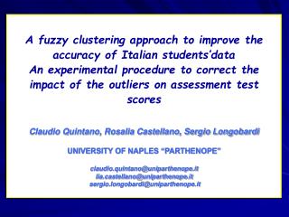A fuzzy clustering approach to improve the accuracy of Italian students’data
