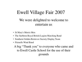 Ewell Village Fair 2007