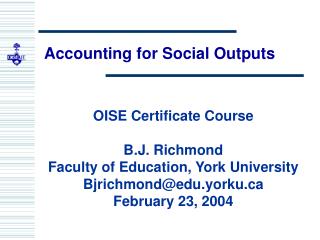 Accounting for Social Outputs