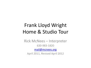 Frank Lloyd Wright Home &amp; Studio Tour