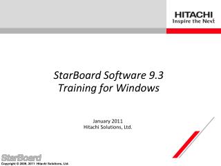 StarBoard Software 9.3 Training for Windows