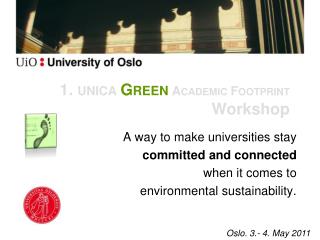 1. UNICA Green Academic Footprint Workshop