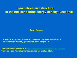 Symmetries and structure of the nuclear pairing energy density functional