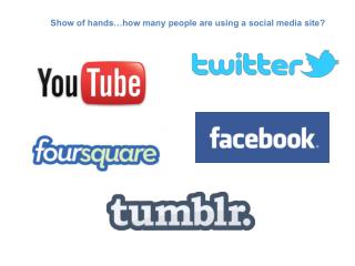Show of hands…how many people are using a social media site?