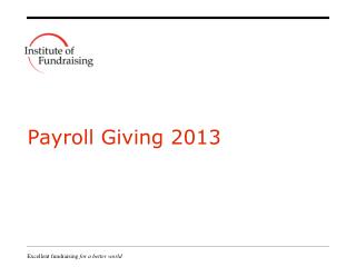 Payroll Giving 2013