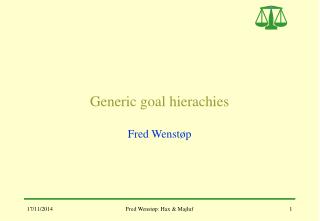 Generic goal hierachies